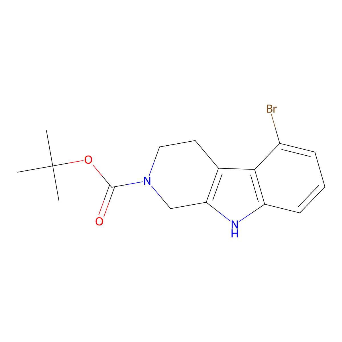 tert-butyl 5-bromo-1H,2H,3H,4H,9H-pyrido[3,4-b]indole-2-carboxylate molecular structure, CAS 2251731-93-6