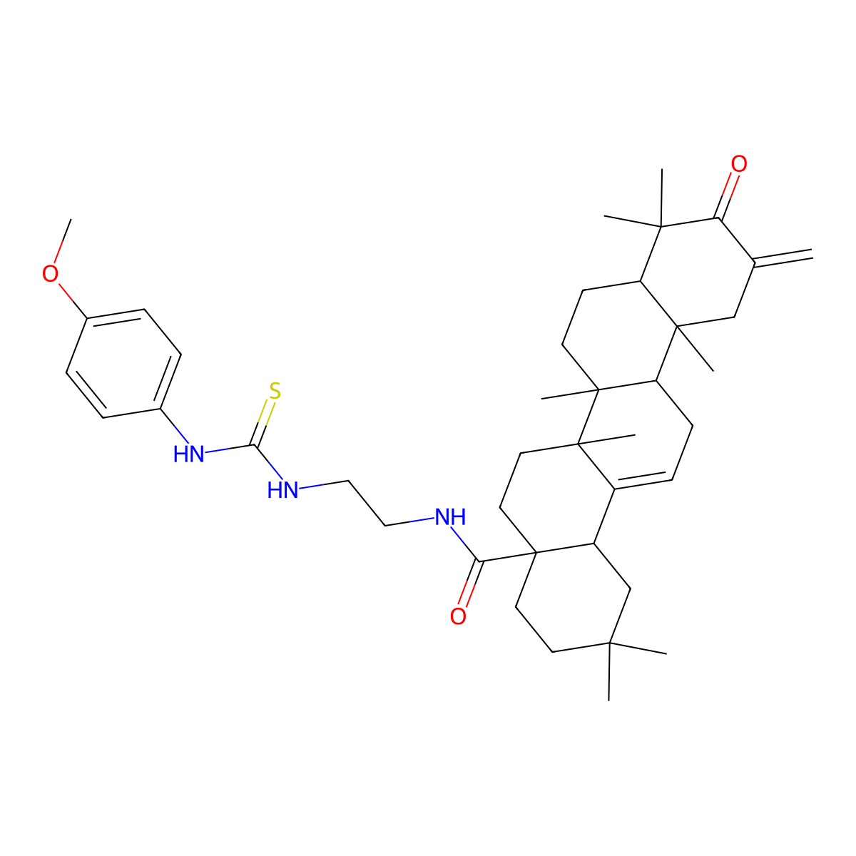N-[2-[[[(4-methoxyphenyl)amino]thioxomethyl]amino]ethyl]-2-methylene-3-oxo-olean-12-en-28-amide molecular structure, CAS 2251753-61-2