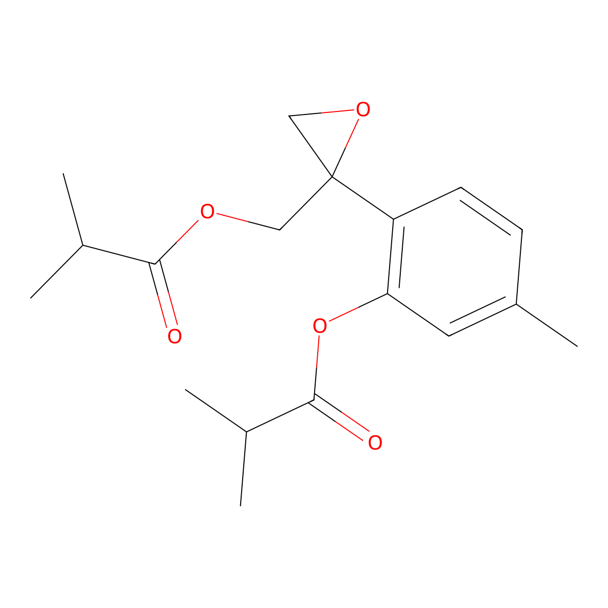 10-Isobutyryloxy-8,9-epoxythymol isobutyrate molecular structure, CAS 22518-06-5