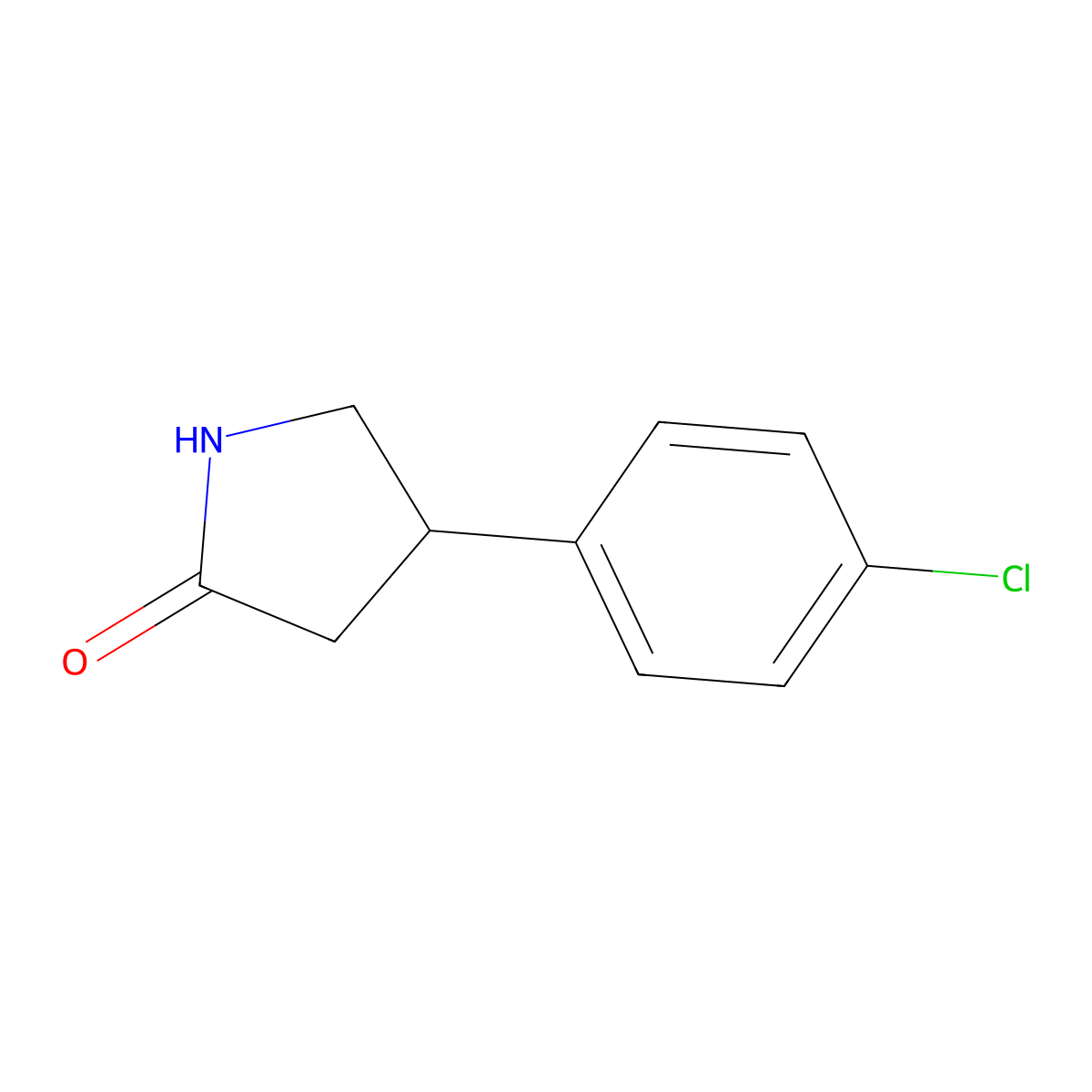 4-(4-Chlorophenyl)-2-pyrrolidinone molecular structure, CAS 22518-27-0