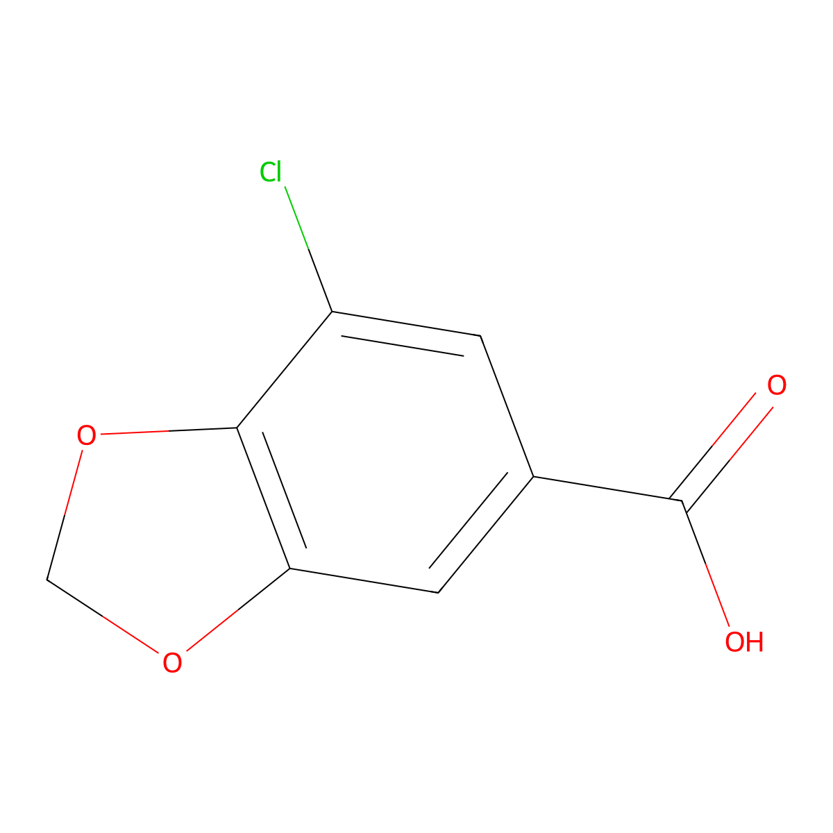 7-Chloro-1,3-dioxaindane-5-carboxylic acid molecular structure, CAS 22519-35-3