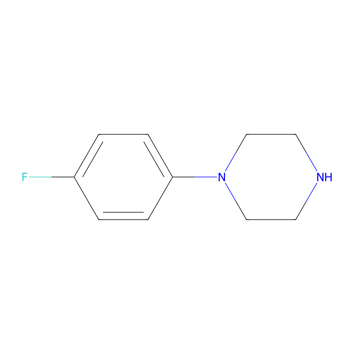 1-(4-Fluorophenyl)piperazine molecular structure, CAS 2252-63-3
