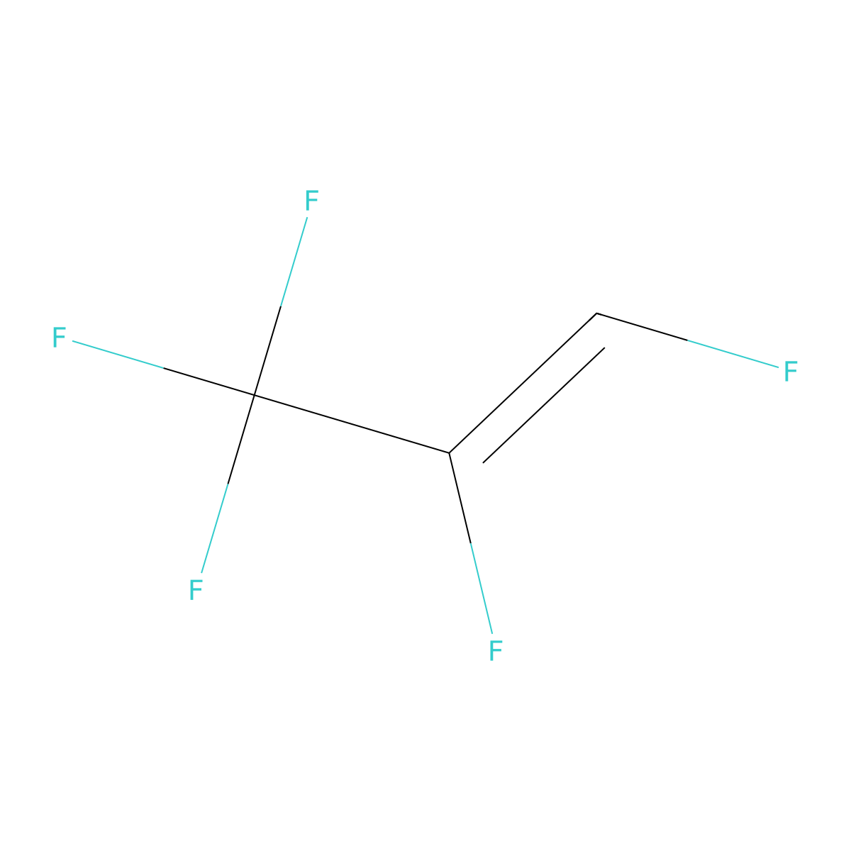 1,2,3,3,3-Pentafluoropropene molecular structure, CAS 2252-83-7