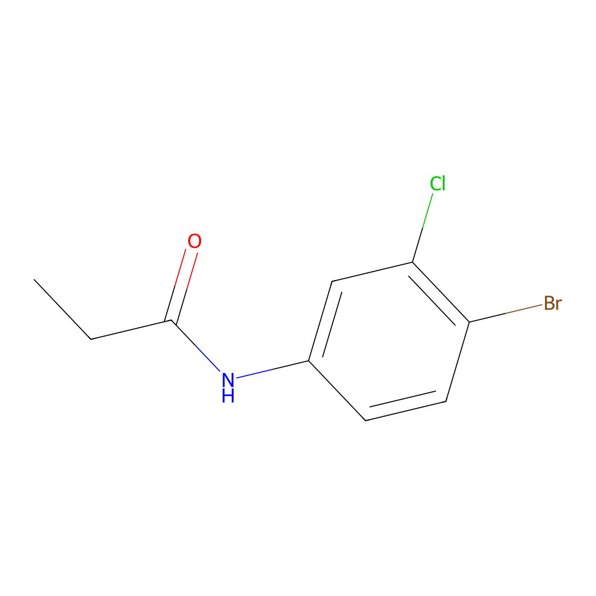N-(4-bromo-3-chlorophenyl)propanamide molecular structure, CAS 22521-40-0