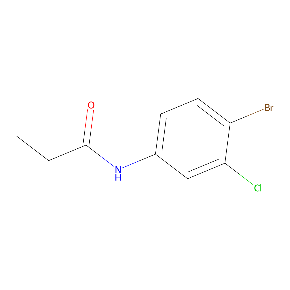N-(4-bromo-3-chlorophenyl)propanamide molecular structure, CAS 22521-40-0