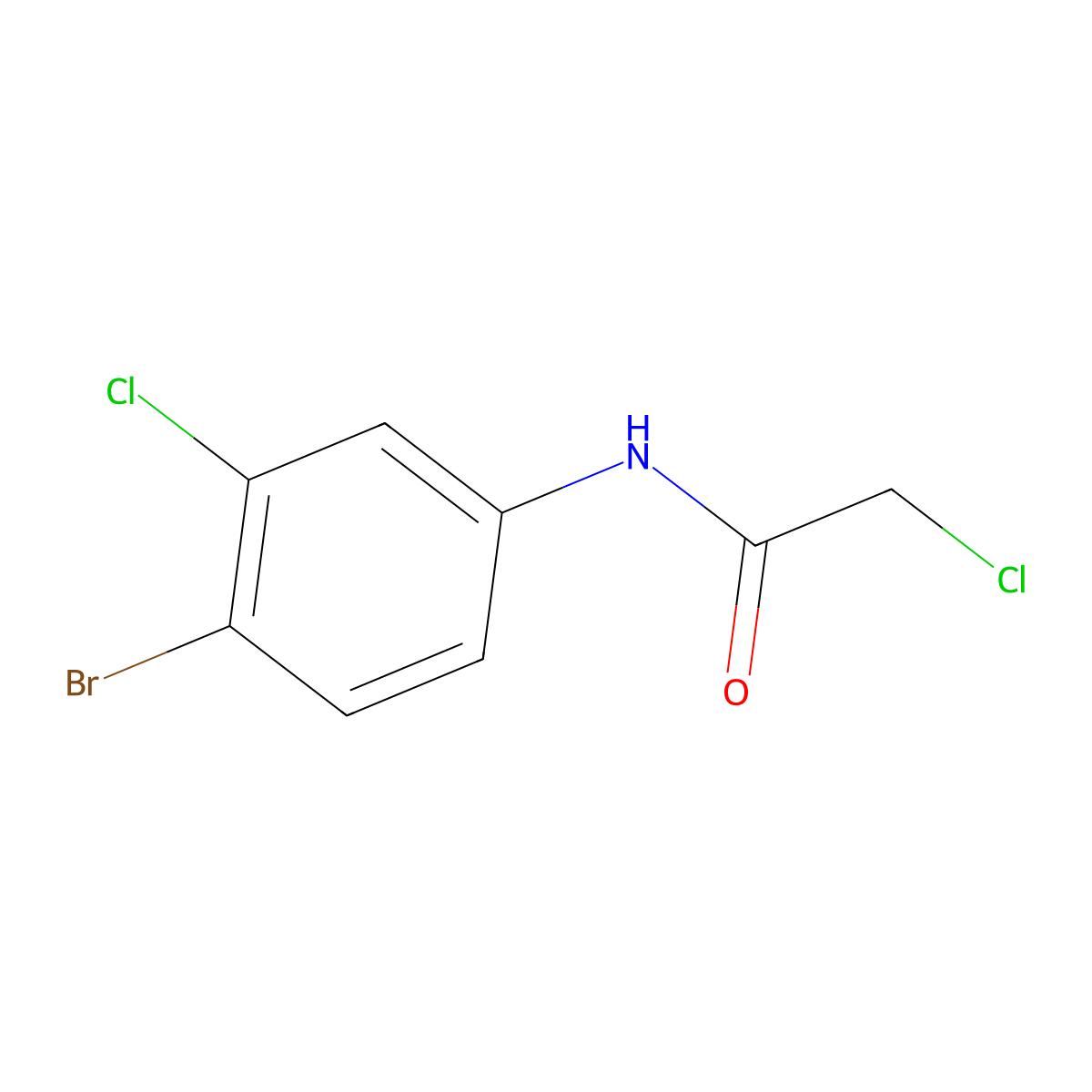 N-(4-bromo-3-chlorophenyl)-2-chloroacetamide molecular structure, CAS 22521-43-3