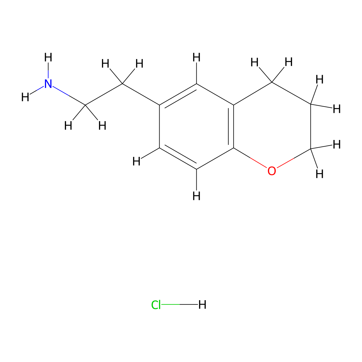 2-(3,4-dihydro-2H-1-benzopyran-6-yl)ethan-1-amine hydrochloride molecular structure, CAS 2252149-64-5