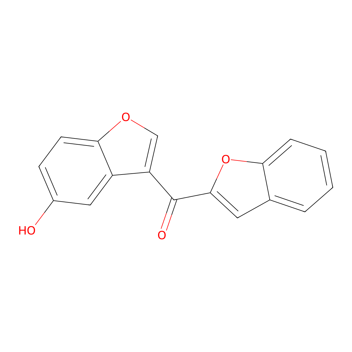 1-Benzofuran-2-yl(5-hydroxy-1-benzofuran-3-yl)methanone molecular structure, CAS 225217-53-8