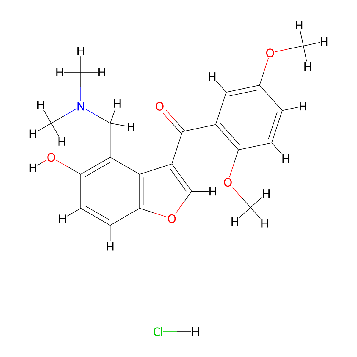 (2,5-Dimethoxy-phenyl)-(4-dimethylaminomethyl-5-hydroxy-benzofuran-3-yl)-methanone molecular structure, CAS 225217-55-0