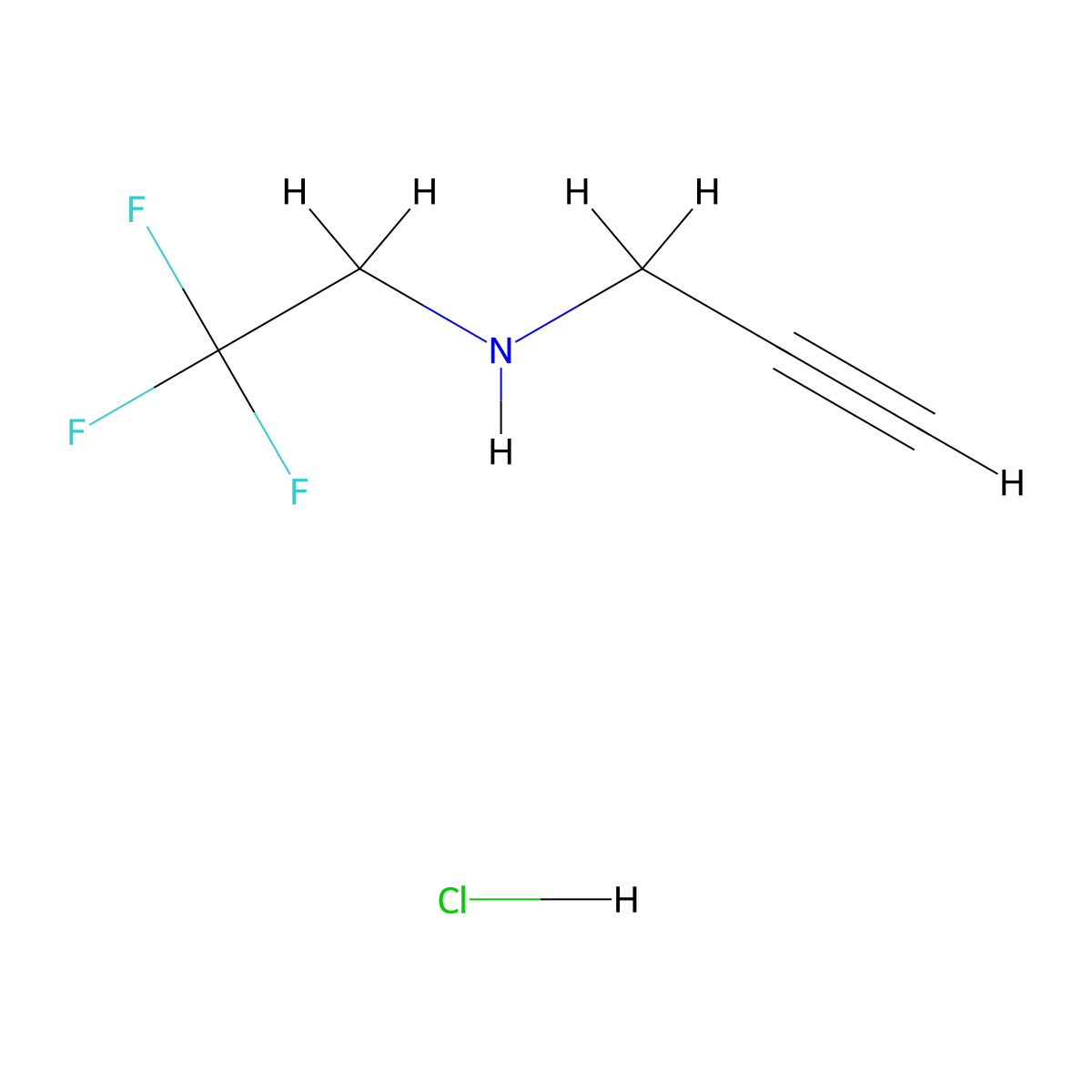 (Prop-2-yn-1-yl)(2,2,2-trifluoroethyl)amine hydrochloride molecular structure, CAS 2252175-80-5