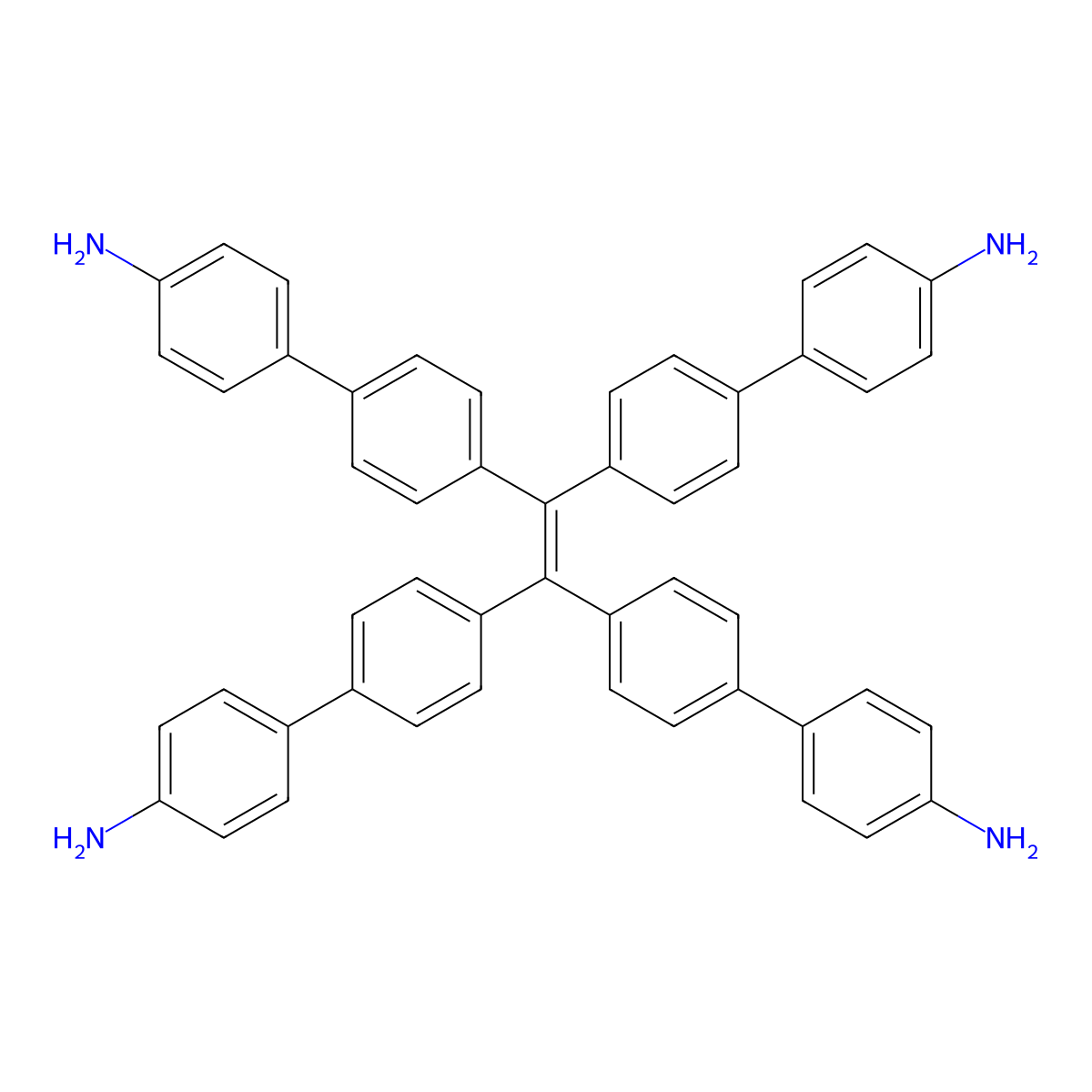 4',4''',4''''',4'''''''-(Ethene-1,1,2,2-tetrayl)tetrakis(([1,1'-biphenyl]-4-amine)) molecular structure, CAS 2252187-21-4