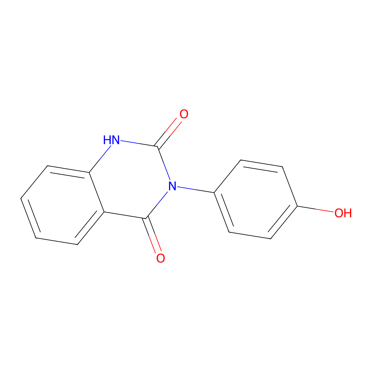 3-(4-Hydroxyphenyl)-1,2,3,4-tetrahydroquinazoline-2,4-dione molecular structure, CAS 22522-55-0