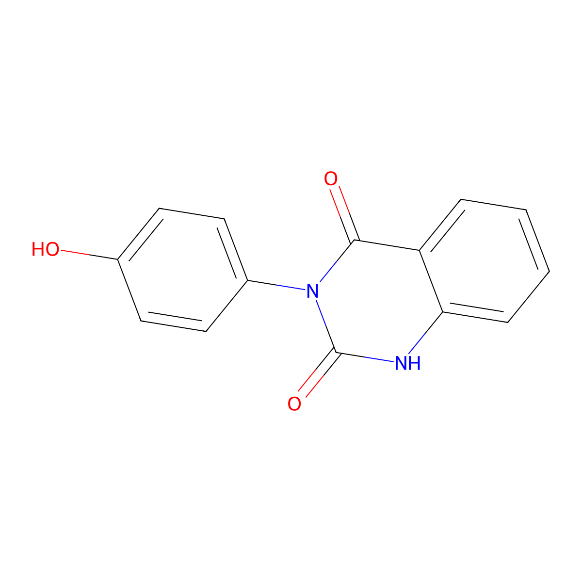 3-(4-Hydroxyphenyl)-1,2,3,4-tetrahydroquinazoline-2,4-dione molecular structure, CAS 22522-55-0