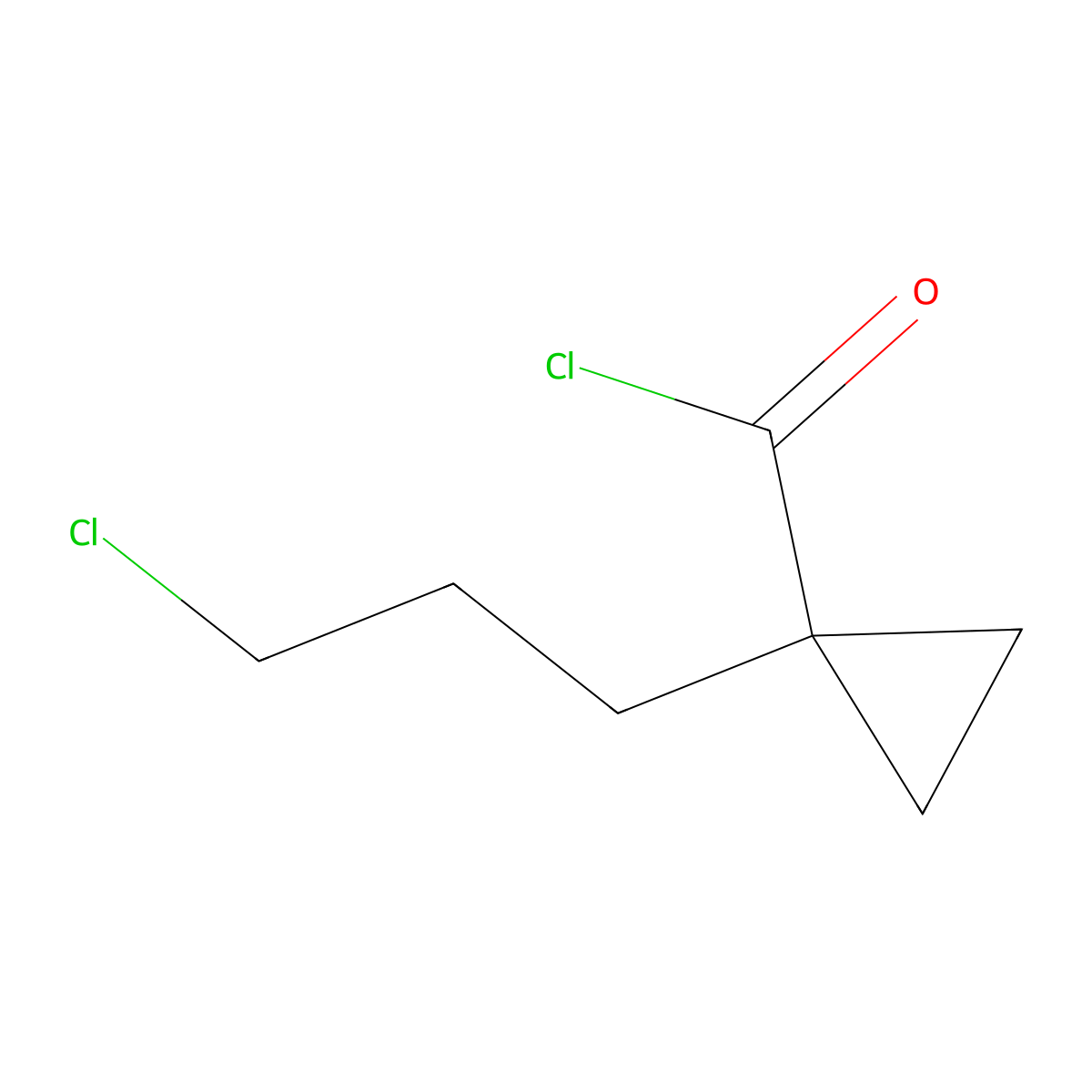 1-(3-Chloropropyl)cyclopropane-1-carbonyl chloride molecular structure, CAS 2252201-01-5