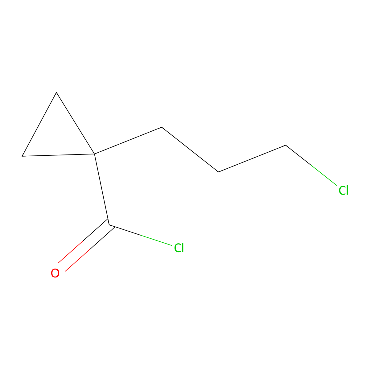 1-(3-Chloropropyl)cyclopropane-1-carbonyl chloride molecular structure, CAS 2252201-01-5