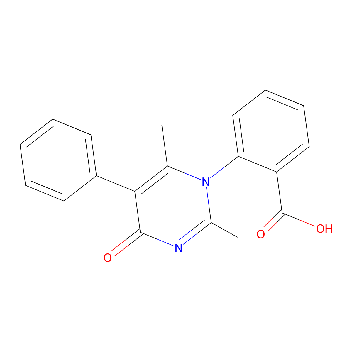 2-(2,6-Dimethyl-4-oxo-5-phenylpyrimidin-1-yl)benzoic acid molecular structure, CAS 225222-07-1