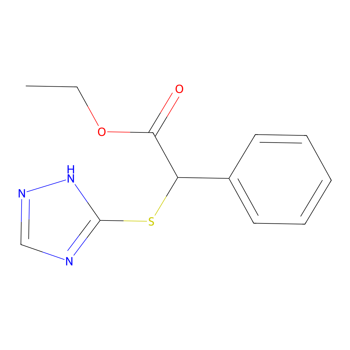 ethyl phenyl(4H-1,2,4-triazol-3-ylsulfanyl)acetate molecular structure, CAS 225225-34-3