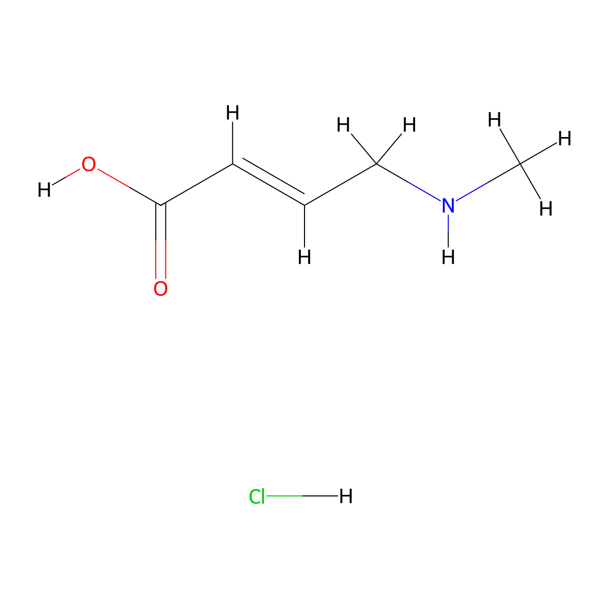 (2E)-4-(methylamino)but-2-enoic acid hydrochloride molecular structure, CAS 2252266-41-2