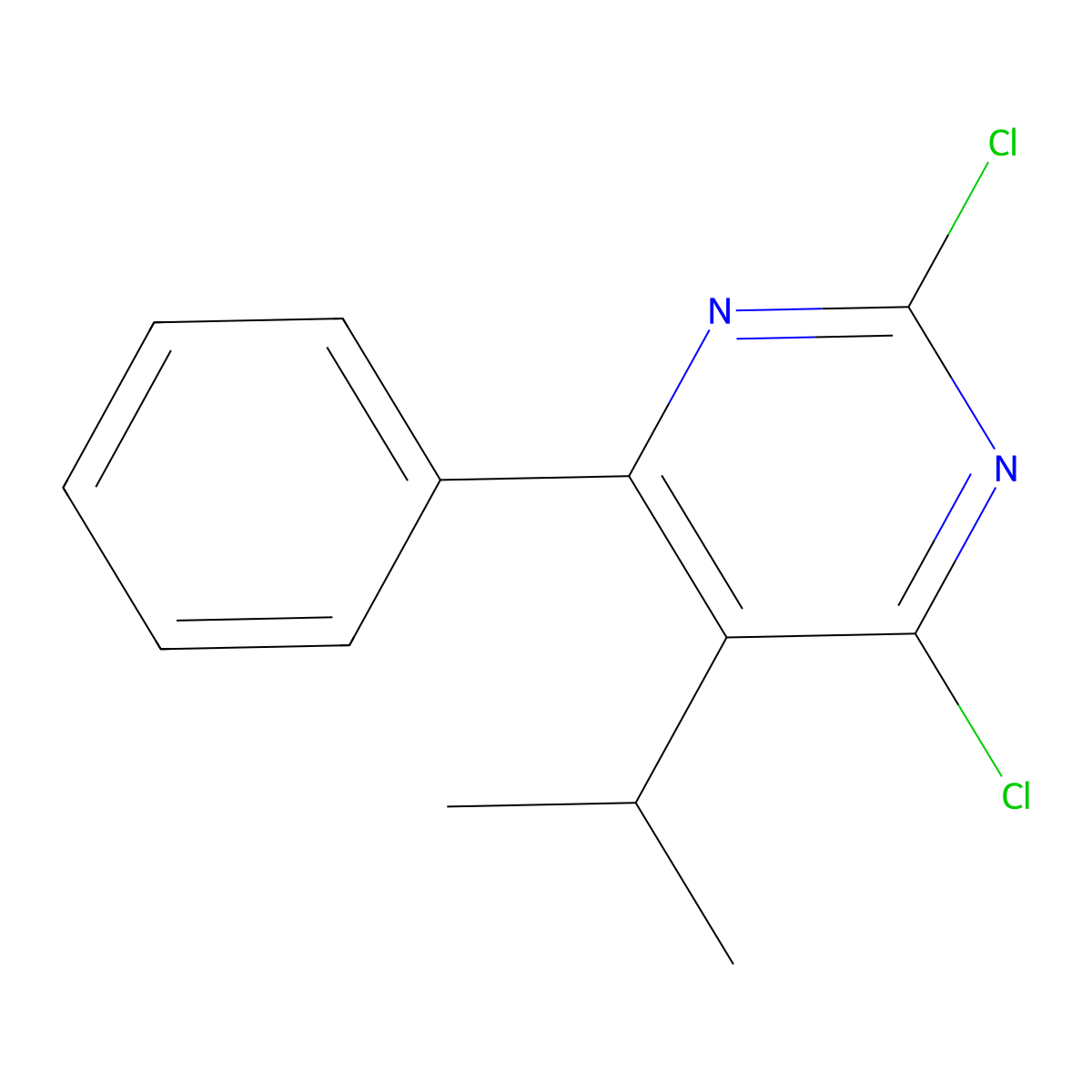 2,4-Dichloro-6-phenyl-5-(propan-2-yl)pyrimidine molecular structure, CAS 225232-32-6