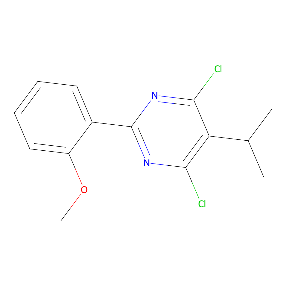 4,6-Dichloro-5-isopropyl-2-(2-methoxyphenyl)pyrimidine molecular structure, CAS 225232-48-4