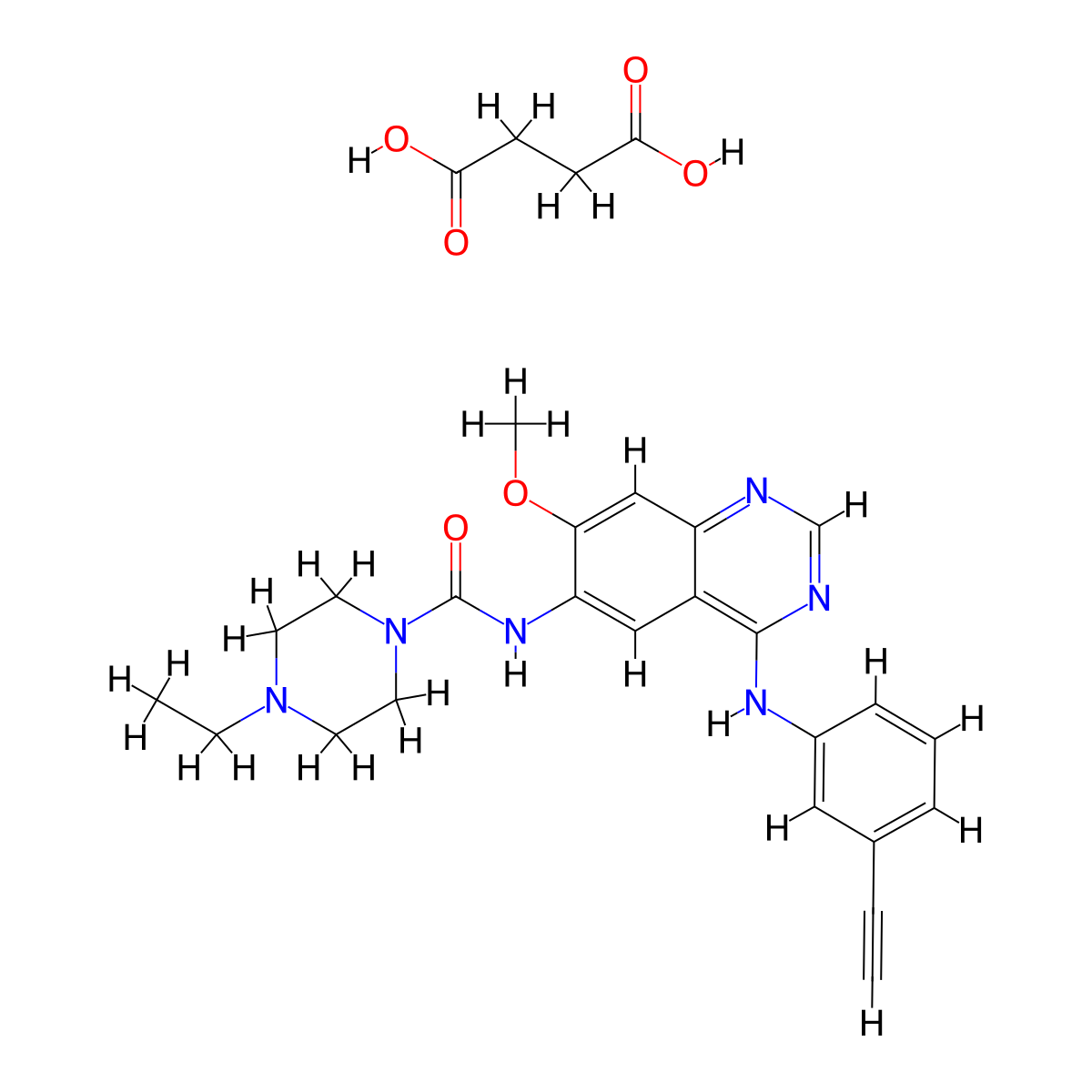 Epitinib succinate molecular structure, CAS 2252334-12-4