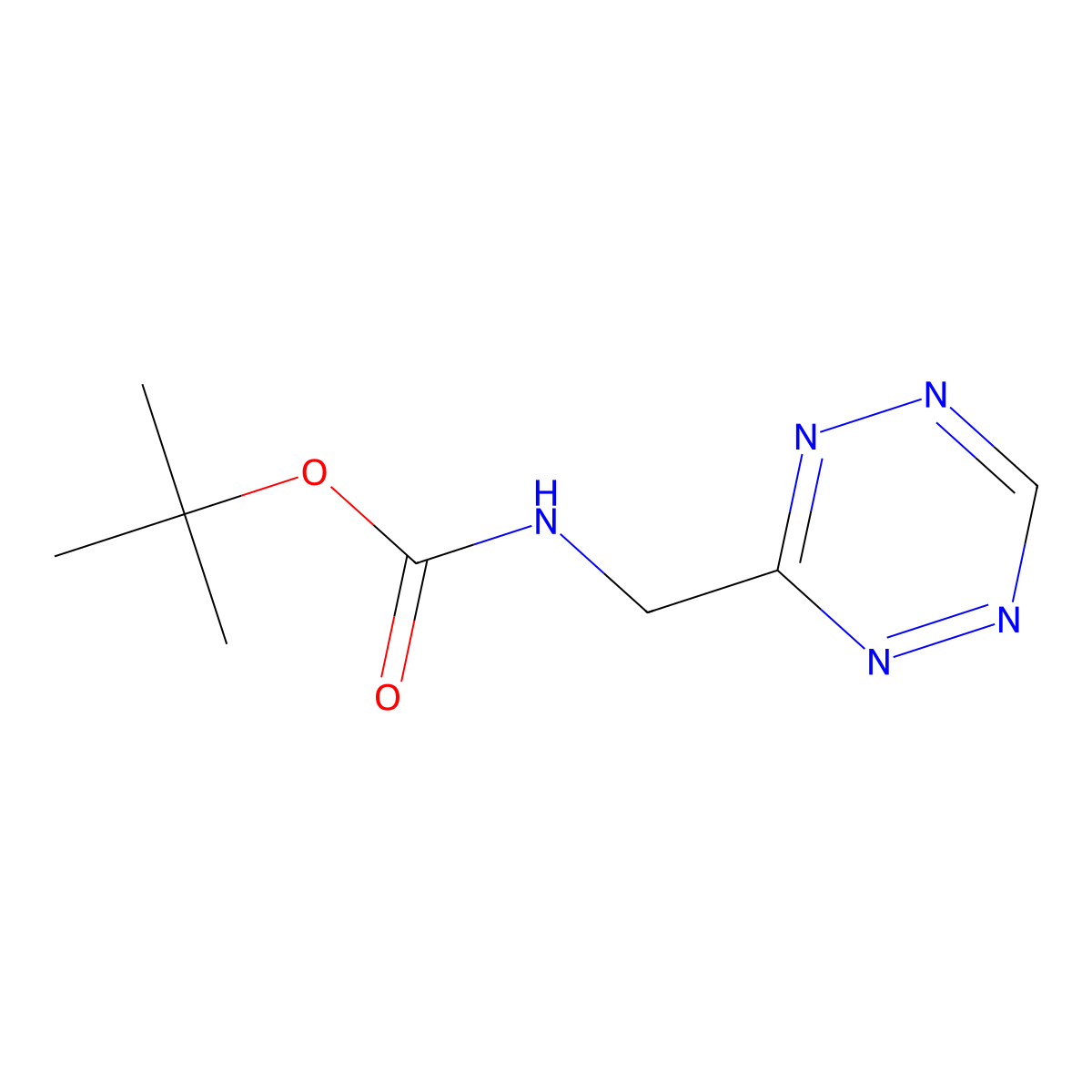 tert-Butyl ((1,2,4,5-tetrazin-3-yl)methyl)carbamate molecular structure, CAS 2252339-97-0