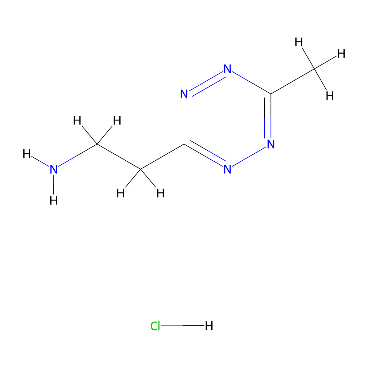 2-(6-Methyl-1,2,4,5-tetrazin-3-yl)ethanamine;hydrochloride molecular structure, CAS 2252340-03-5