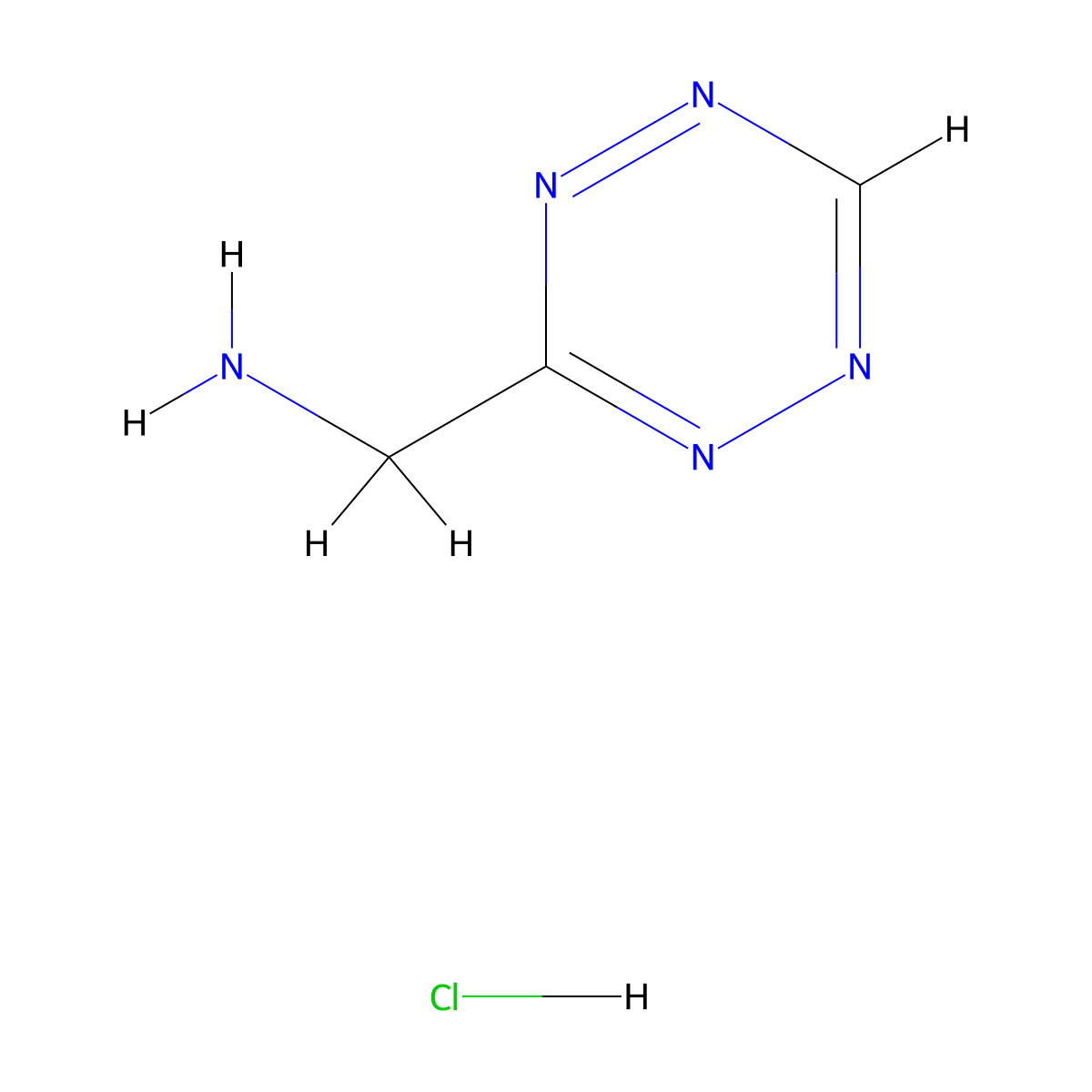 (1,2,4,5-Tetrazin-3-YL)methanamine hydrochloride molecular structure, CAS 2252340-10-4