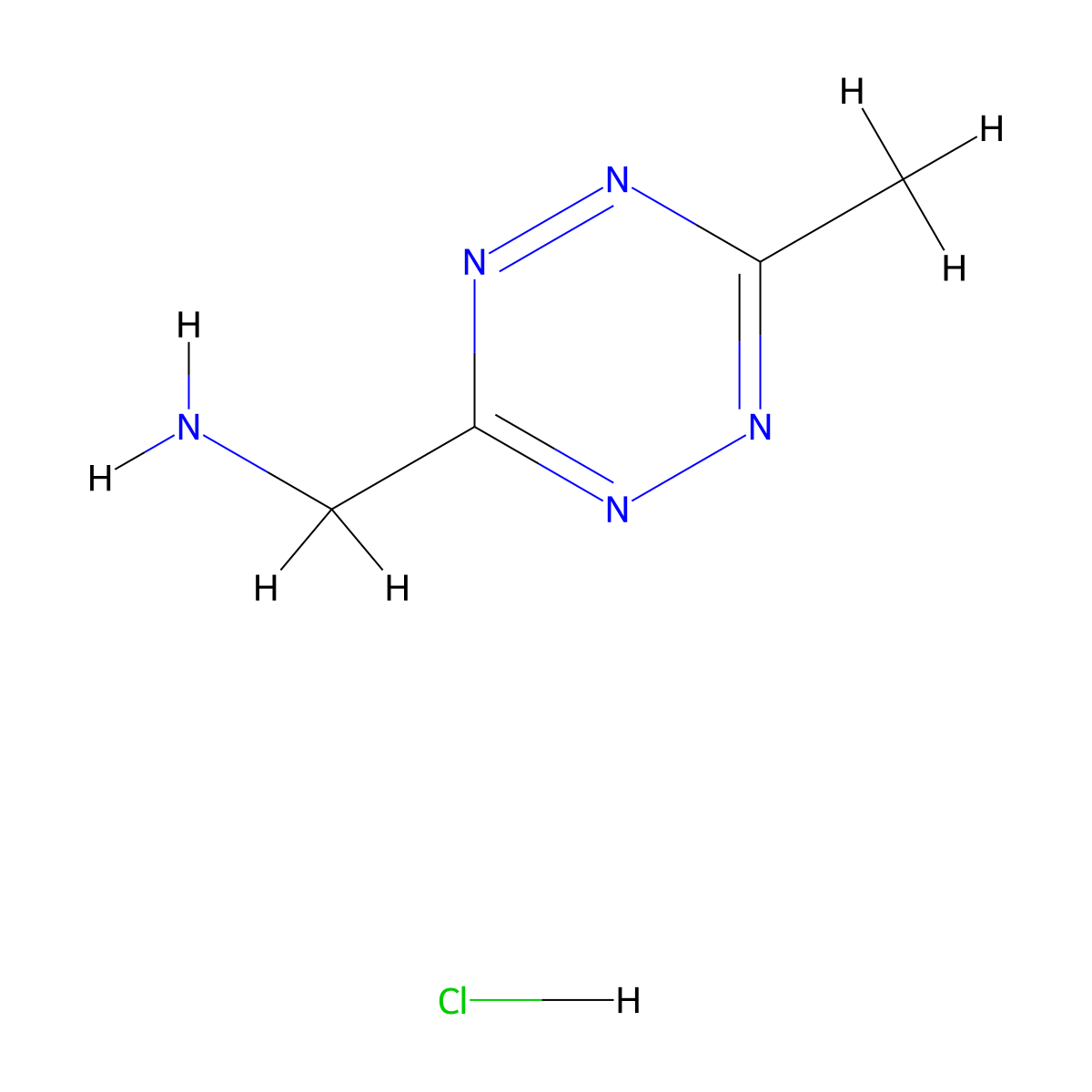 (6-Methyl-1,2,4,5-tetrazin-3-yl)methanamine hydrochloride molecular structure, CAS 2252340-11-5