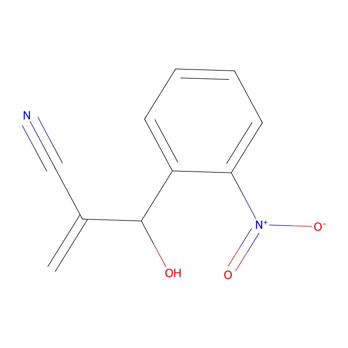 2-[Hydroxy(2-nitrophenyl)methyl]prop-2-enenitrile molecular structure, CAS 225237-20-7