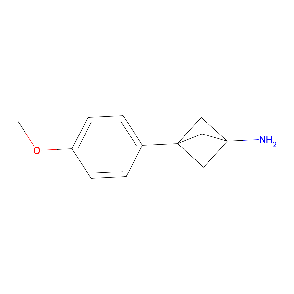 3-(4-Methoxyphenyl)bicyclo[1.1.1]pentan-1-amine molecular structure, CAS 2252382-04-8