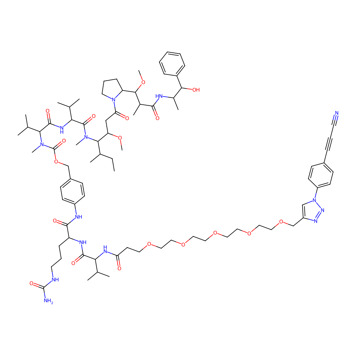 Apn-peg5-VC-pab-mmae molecular structure, CAS 2252392-31-5