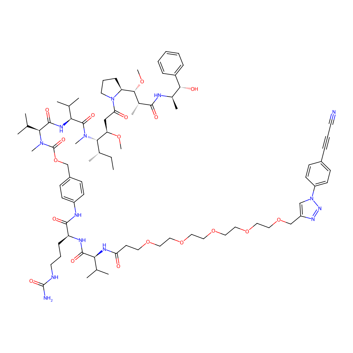Apn-peg5-VC-pab-mmae molecular structure, CAS 2252392-31-5