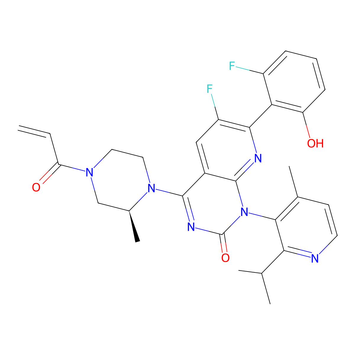 Sotorasib molecular structure, CAS 2252403-56-6