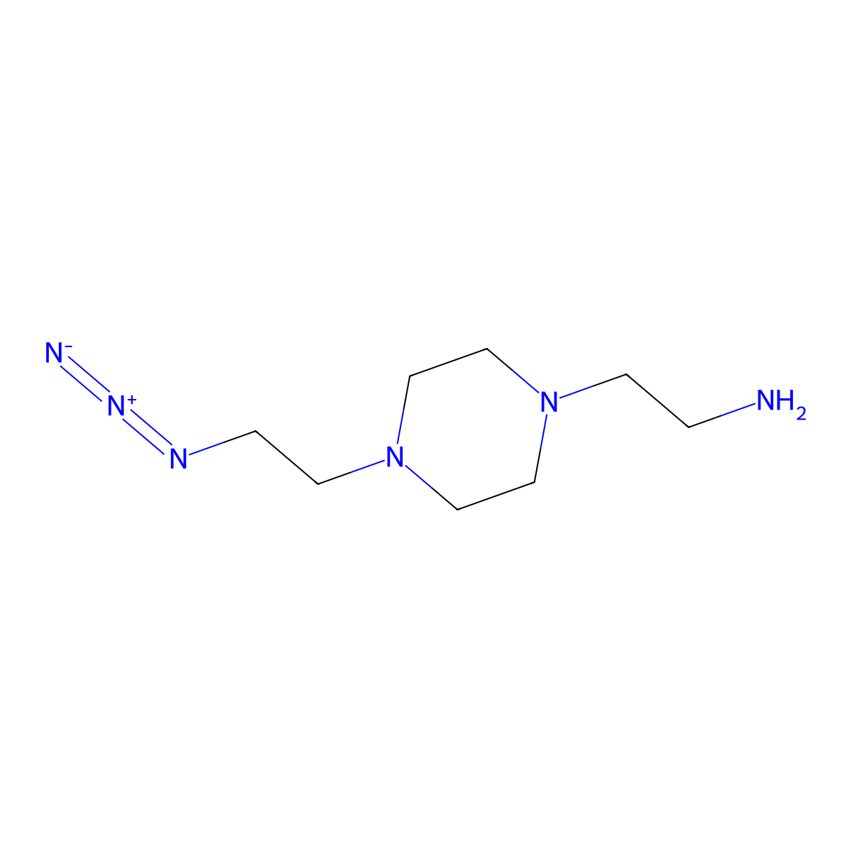 2-[4-(2-Azidoethyl)piperazin-1-yl]ethan-1-amine molecular structure, CAS 2252408-07-2