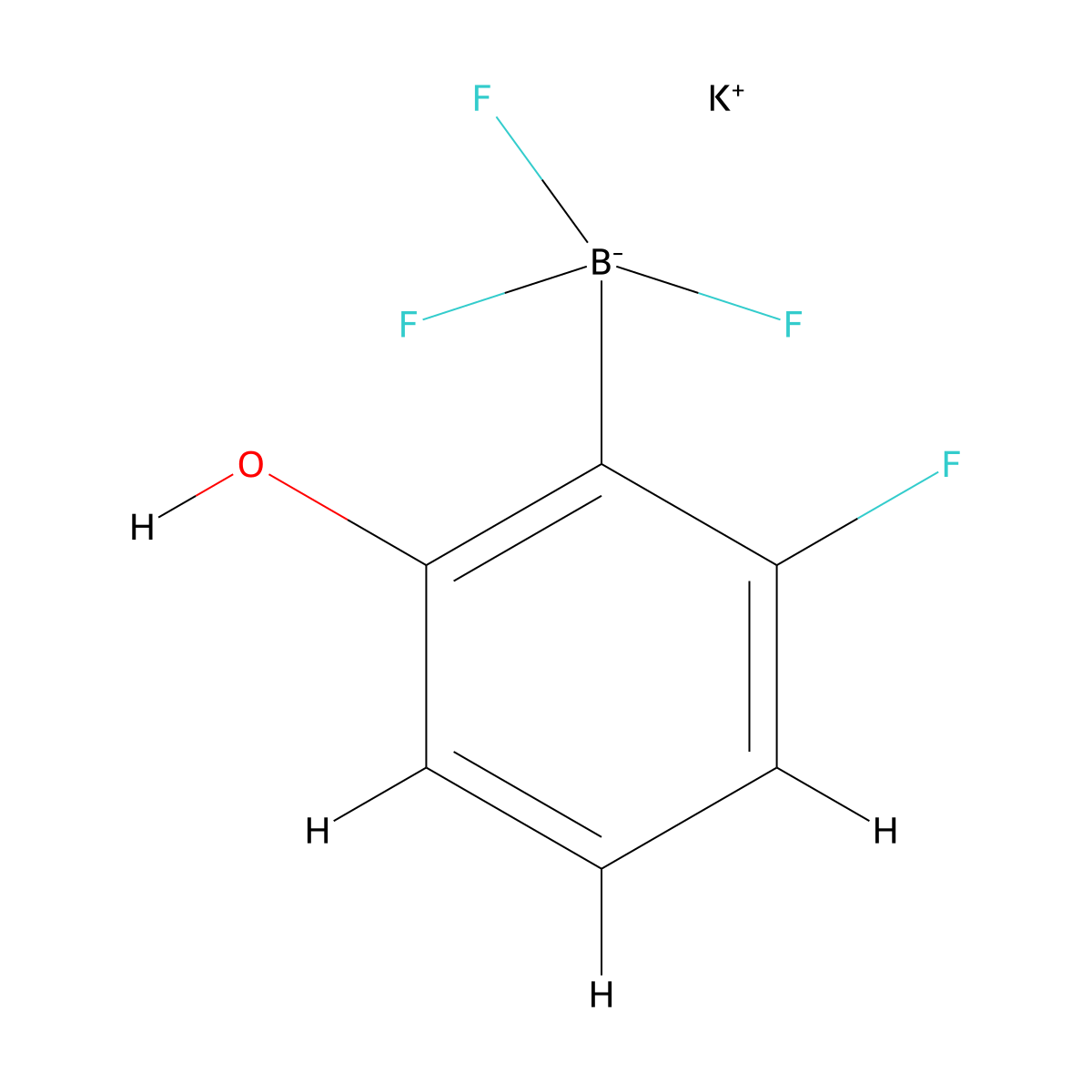 Potassium Trifluoro(2-fluoro-6-hydroxyphenyl)borate molecular structure, CAS 2252415-10-2