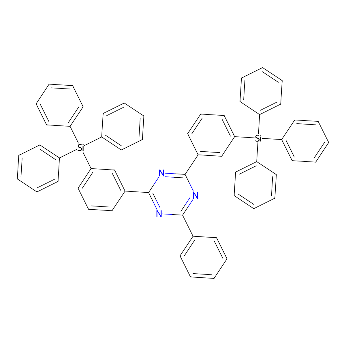 2-Phenyl-4,6-bis(3-(triphenylsilyl)phenyl)-1,3,5-triazine molecular structure, CAS 2252416-90-1