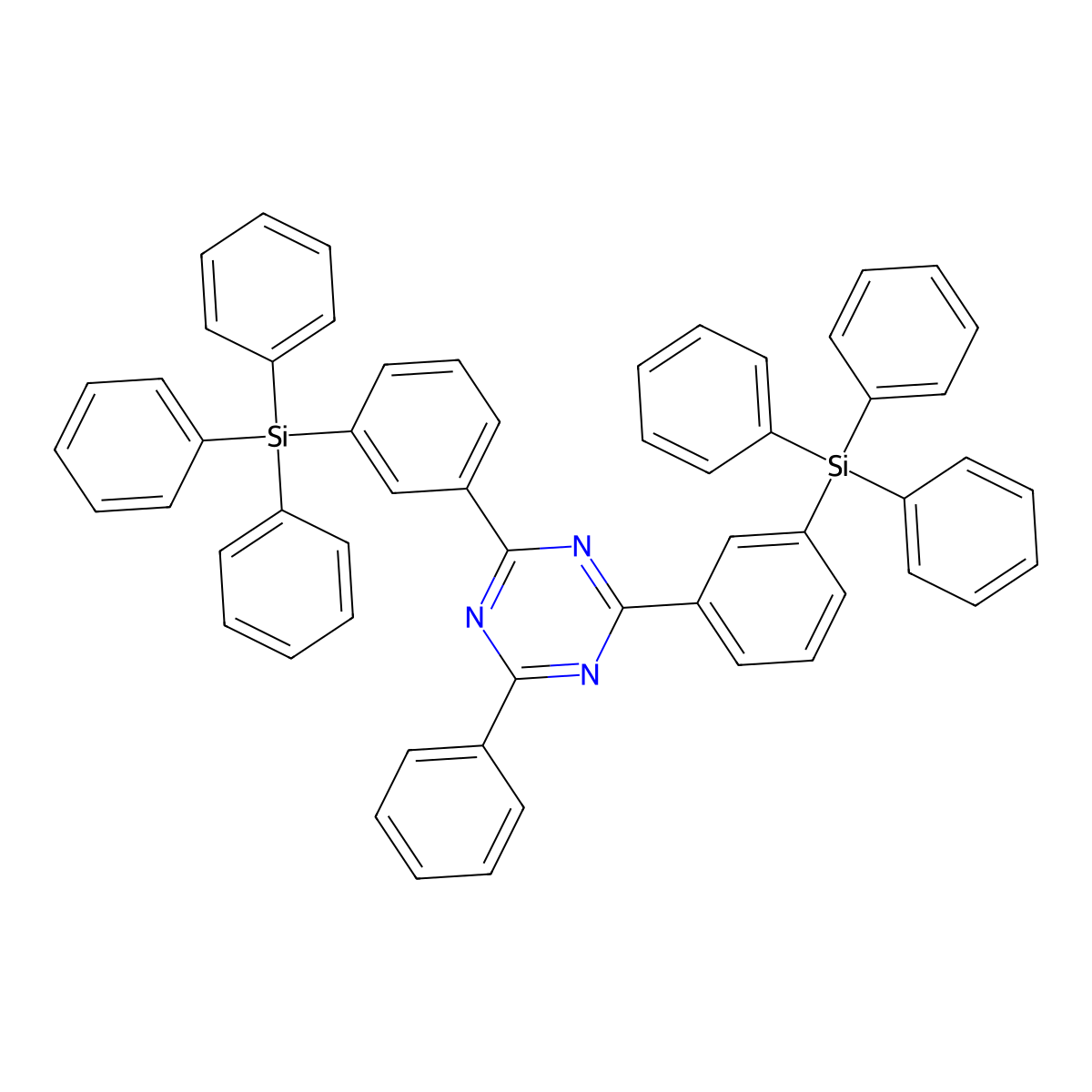 2-Phenyl-4,6-bis(3-(triphenylsilyl)phenyl)-1,3,5-triazine molecular structure, CAS 2252416-90-1