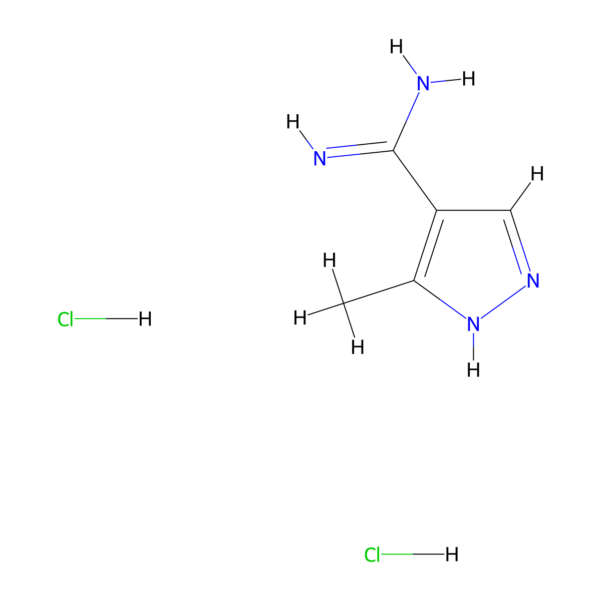 3-Methyl-1H-pyrazole-4-carboximidamide dihydrochloride molecular structure, CAS 2252434-79-8