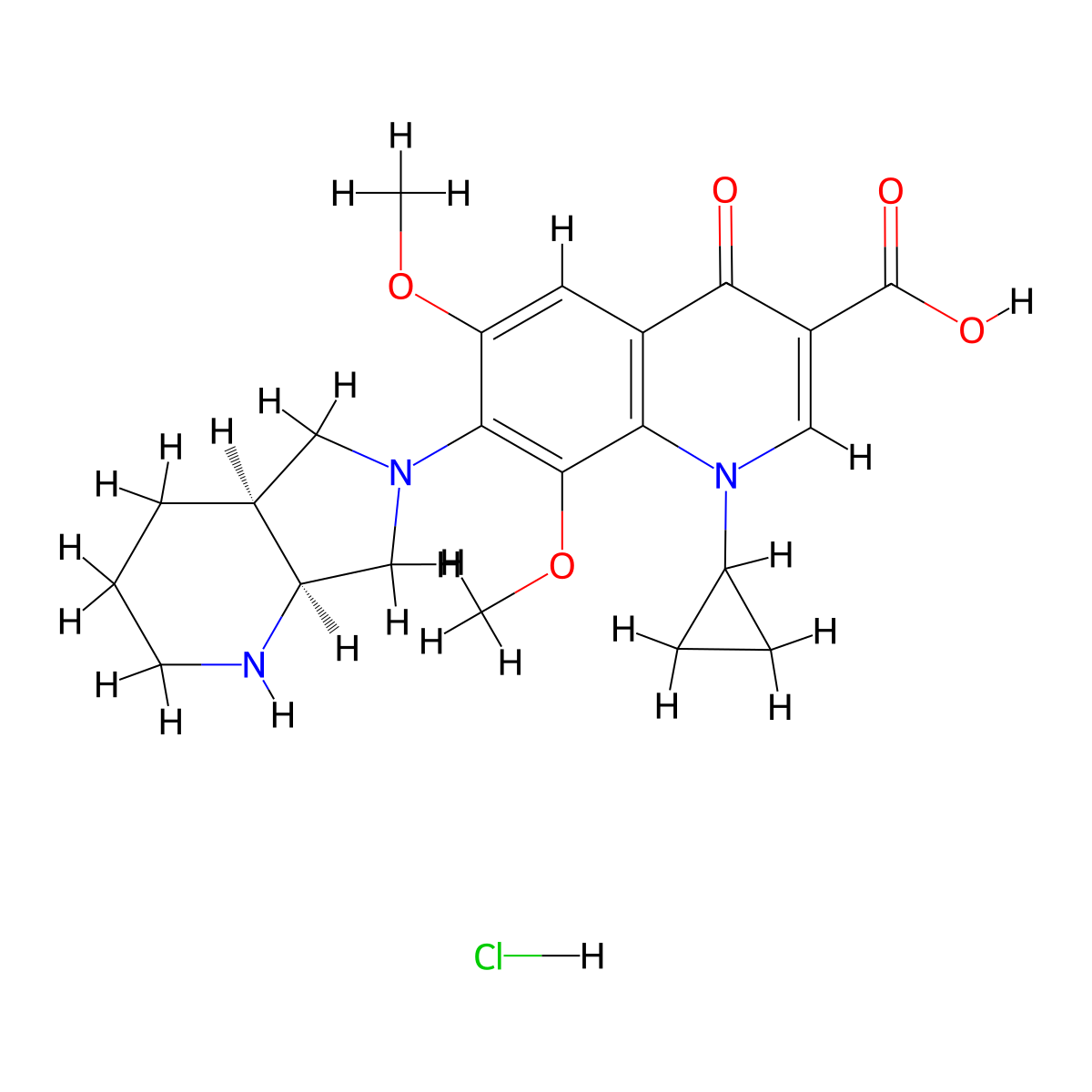 Moxifloxacin EP Impurity B HCl molecular structure, CAS 2252446-68-5