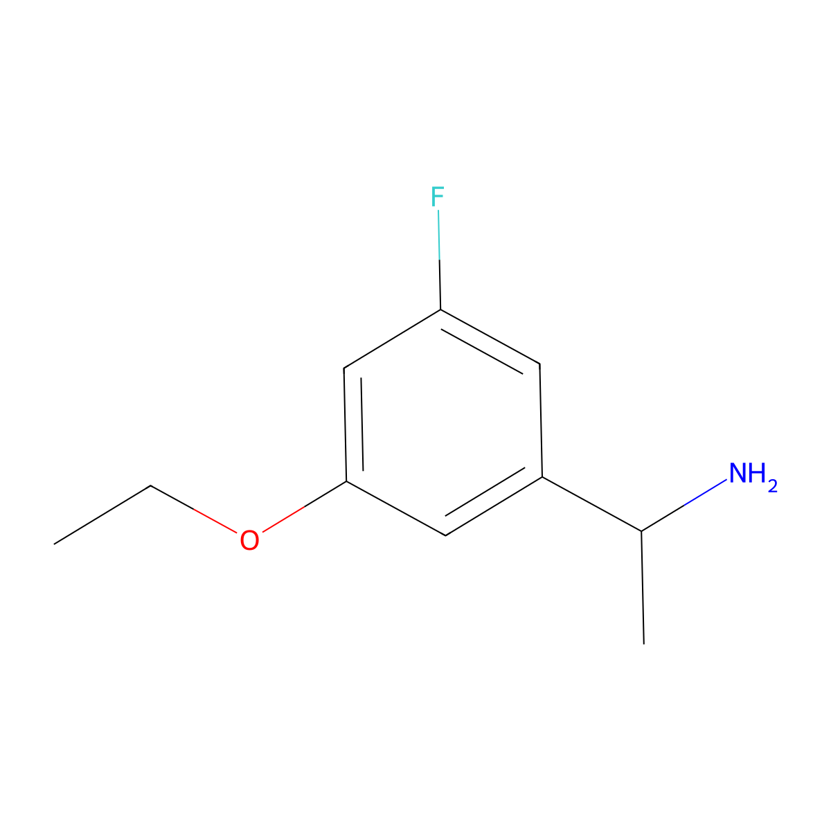 1-(3-Ethoxy-5-fluorophenyl)ethan-1-amine molecular structure, CAS 2252451-78-6