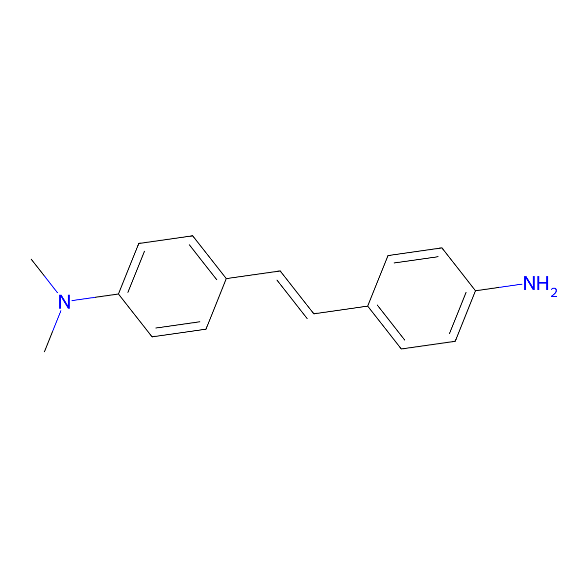 Benzenamine, 4-(2-(4-aminophenyl)ethenyl)-N,N-dimethyl- molecular structure, CAS 22525-43-5