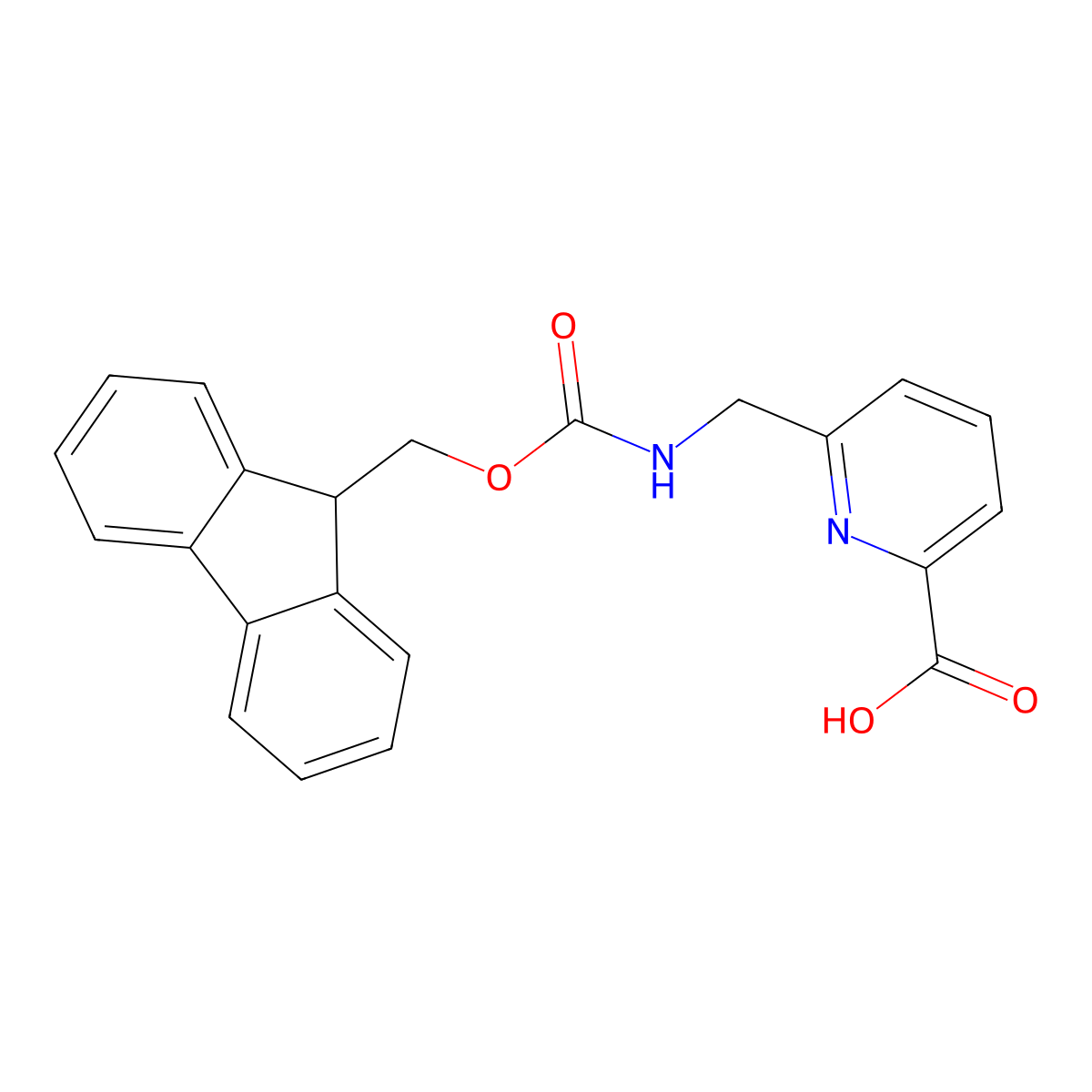 6-[({[(9H-fluoren-9-yl)methoxy]carbonyl}amino)methyl]pyridine-2-carboxylic acid molecular structure, CAS 2252500-71-1