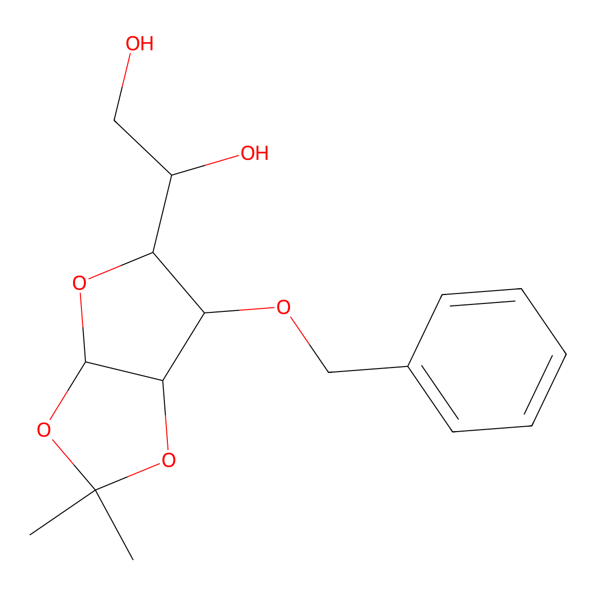 3-O-Benzyl-1,2-O-isopropylidene-a-D-glucofuranose molecular structure, CAS 22529-61-9