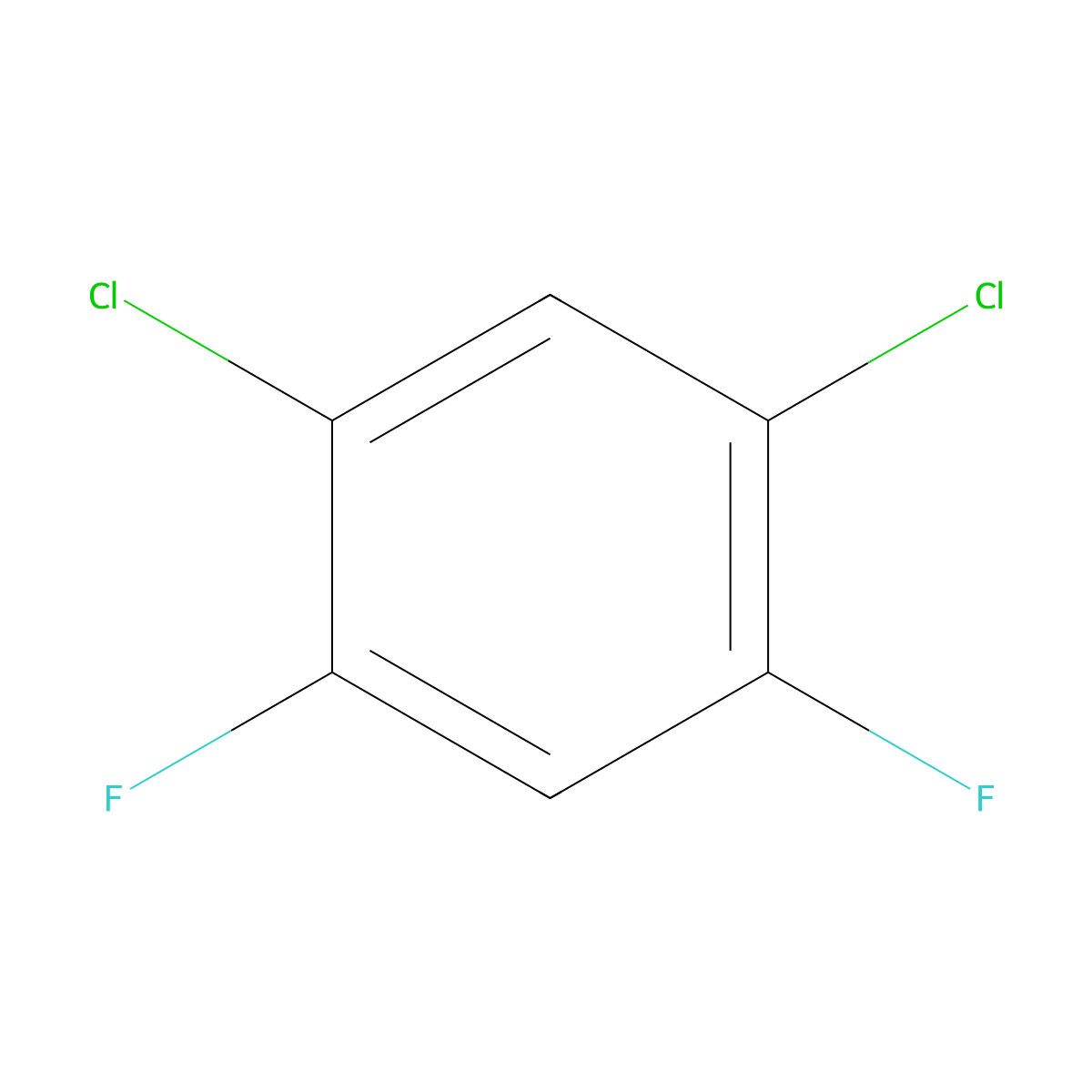 1,5-Dichloro-2,4-difluorobenzene molecular structure, CAS 2253-30-7