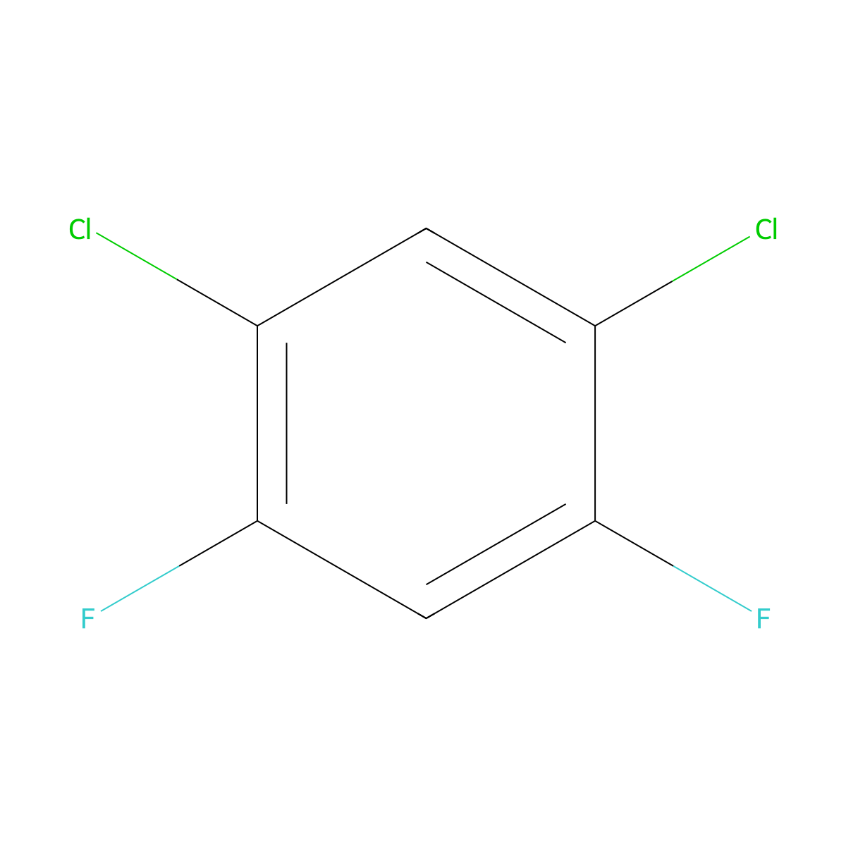 1,5-Dichloro-2,4-difluorobenzene molecular structure, CAS 2253-30-7