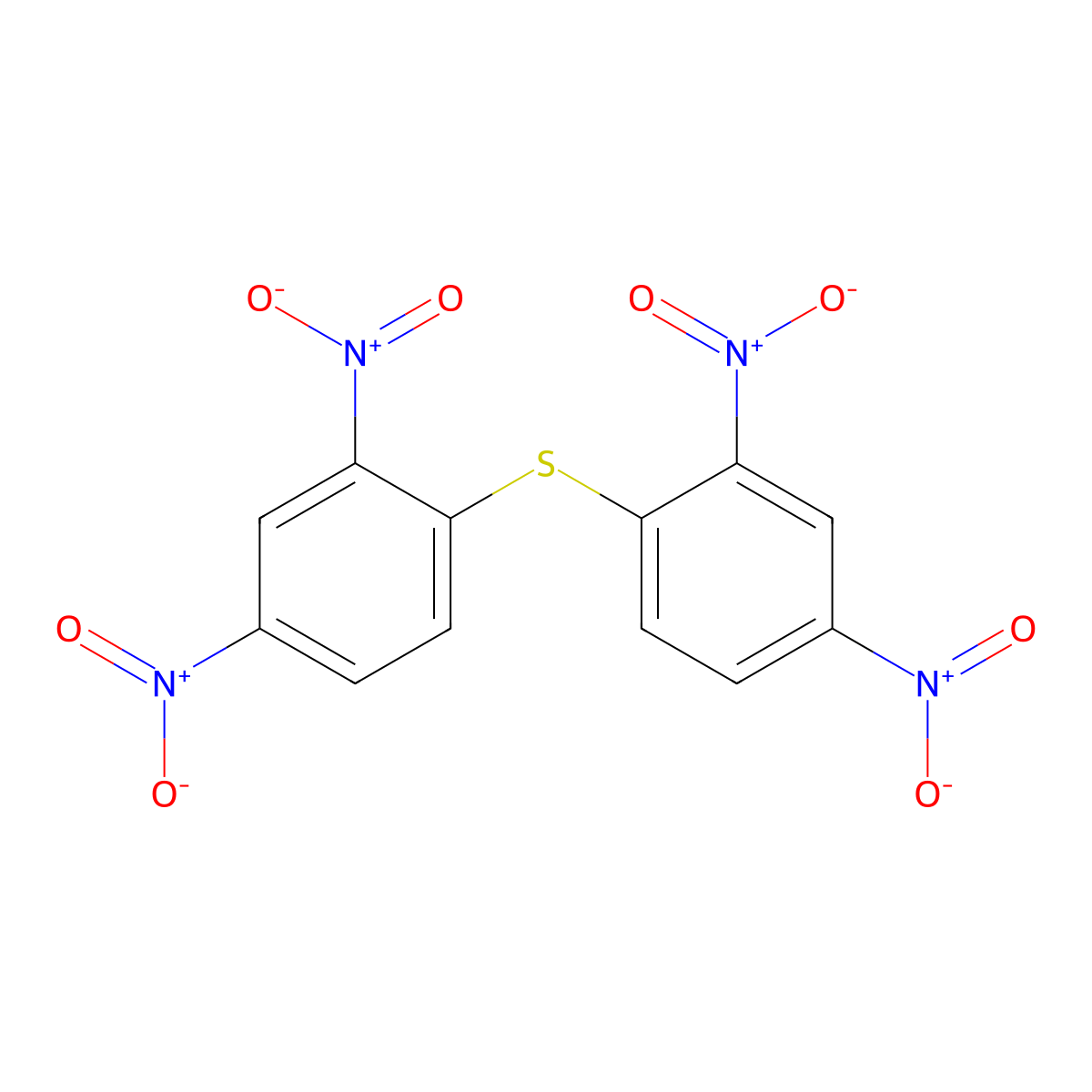Sulfide, bis(2,4-dinitrophenyl) molecular structure, CAS 2253-67-0