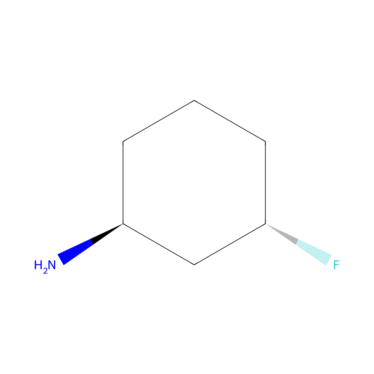 (1S,3S)-3-Fluorocyclohexan-1-amine molecular structure, CAS 2253105-36-9