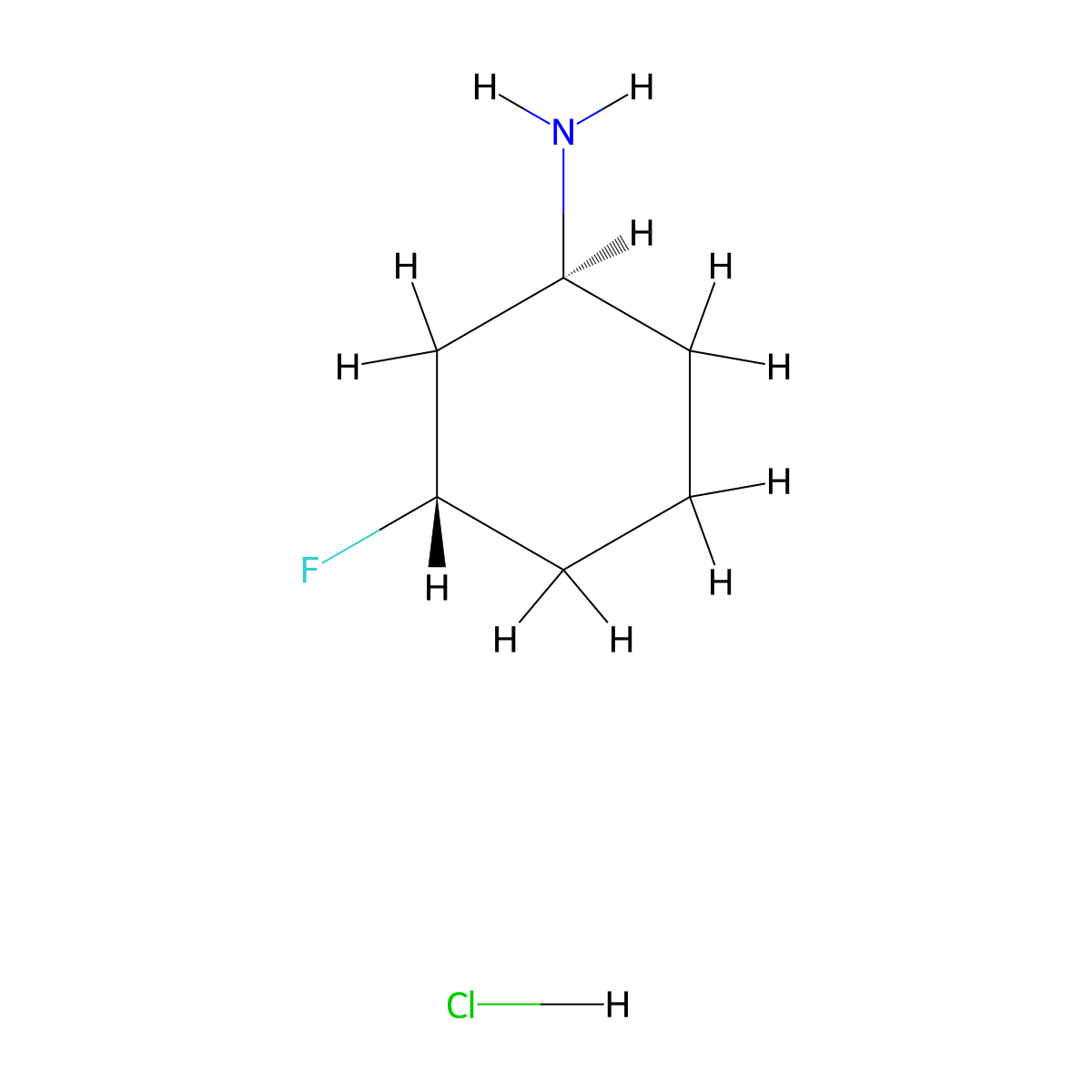 trans-3-Fluorocyclohexanamine;hydrochloride molecular structure, CAS 2253105-37-0