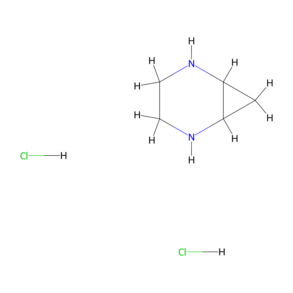 2,5-Diazabicyclo[4.1.0]heptane dihydrochloride molecular structure, CAS 2253108-15-3